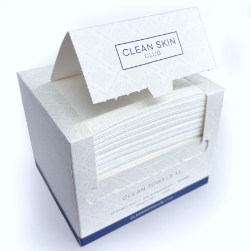 NEW! Clean‎ Skin Club Disposable Biodegradable Towels  Facial Cloth XL